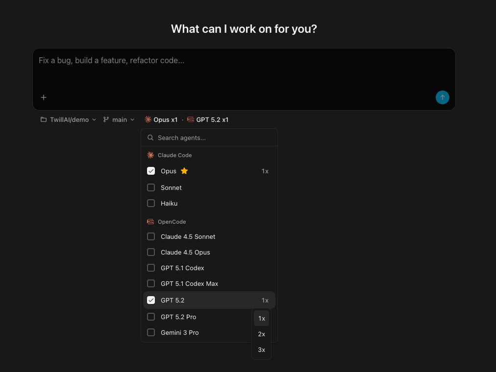 Assign tasks to the best coding agent